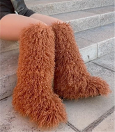 🔥🚨 “Mini Fluff” Knee-High Mongolian Fur Boots 🚨