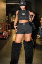 Load image into Gallery viewer, Mongolian Thigh High Fur Boots (Black)
