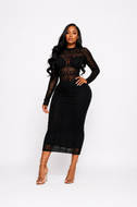 Mock Lace Bodycon Dress